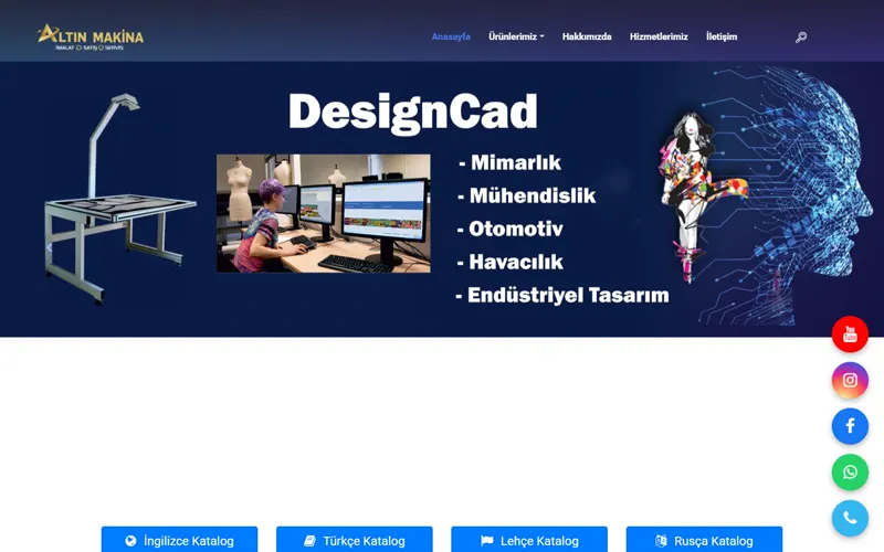 Altın Makina web sitesi ana sayfa görüntüsü
