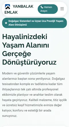 Yanbalak Emlak mobil görünüm